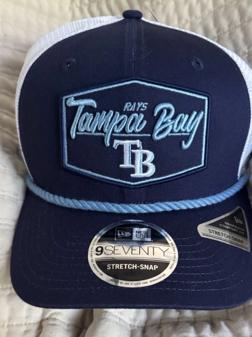 New Era Tampa Bay Rays Navy & Light Blue Rope Trucker Hat